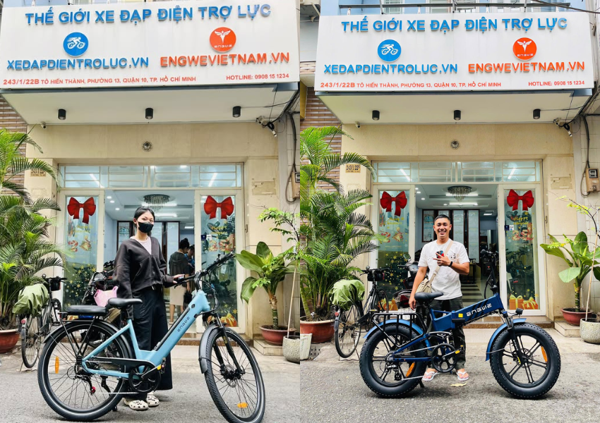 Xe đạp điện trợ lực giúp khách hàng di chuyển thuận tiện và dễ dàng, được cung cấp tại cửa hàng xe đạp TP.HCM chuyên biệt
