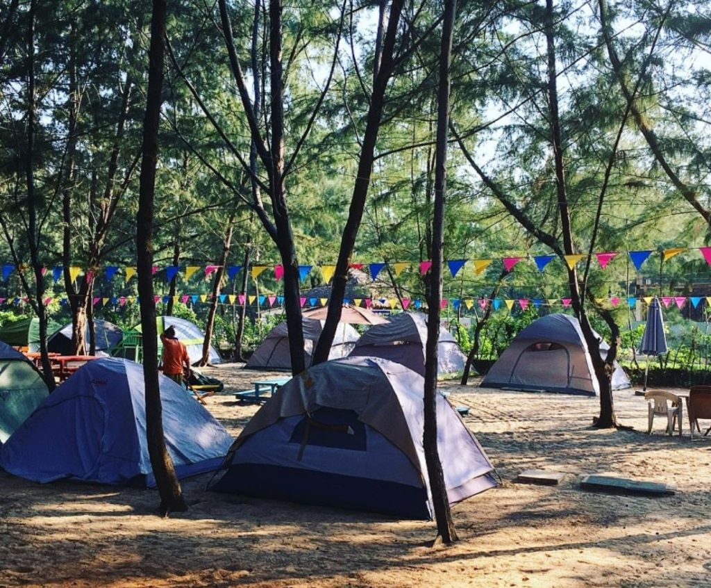 Khu vực cắm trại dịch vụ Zenna Pool Camp với lều trại và hồ bơi