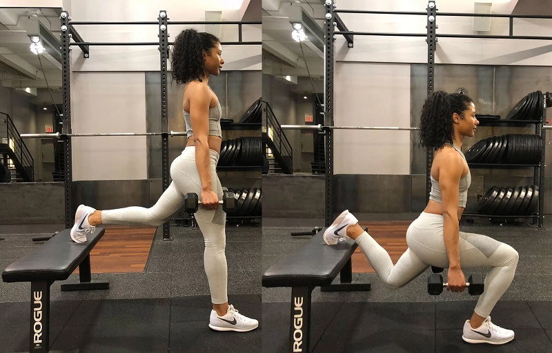 Single Leg Squat với tạ đơn cải thiện thăng bằng và cơ đùi