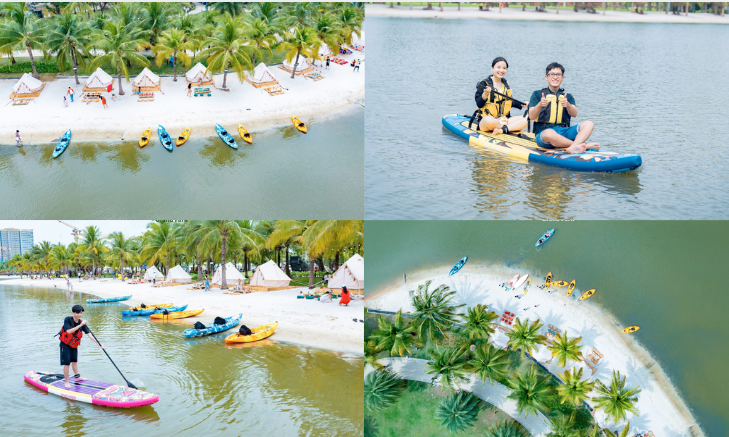 Chèo SUP Sài Gòn tại biển nhân tạo Vietgangz Beach Club Vinhomes Grand Park