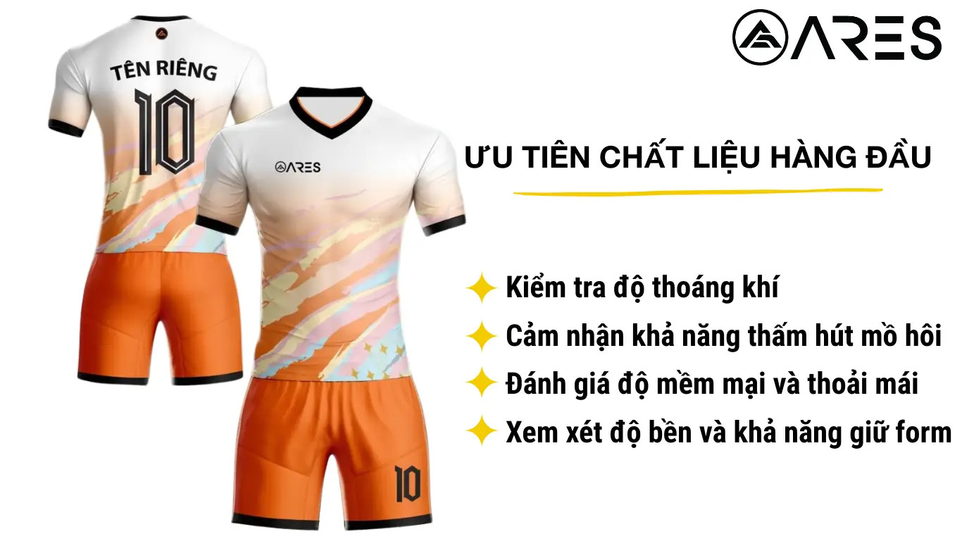 Ưu tiên chất liệu vải khi chọn mua mẫu áo bóng đá không logo