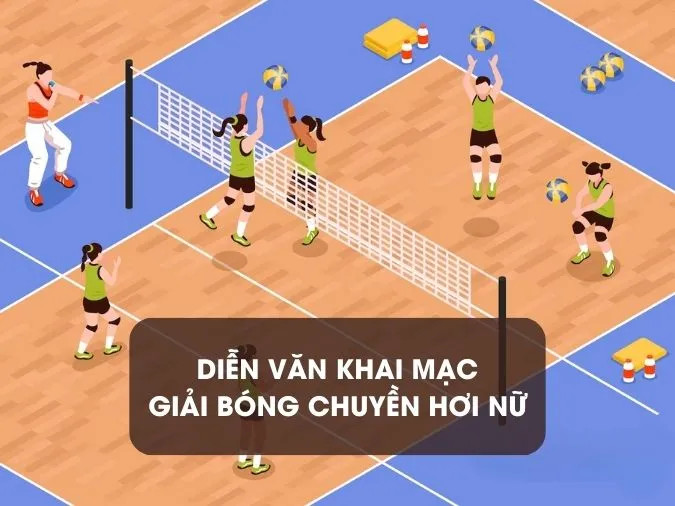 Vận động viên bóng chuyền hơi nữ trong lễ khai mạc giải đấu