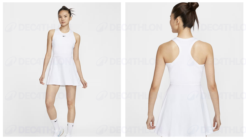 Váy trắng cổ tròn Adidas nhẹ nhàng, thanh lịch, váy tennis Adidas