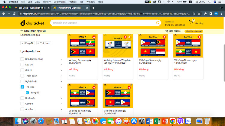 Vé bóng đá nam SEA Games 31 online nhanh chóng bán hết