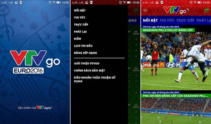 VTV Go cung cấp các chương trình thể thao và giải bóng đá trong nước trên tivi Sony